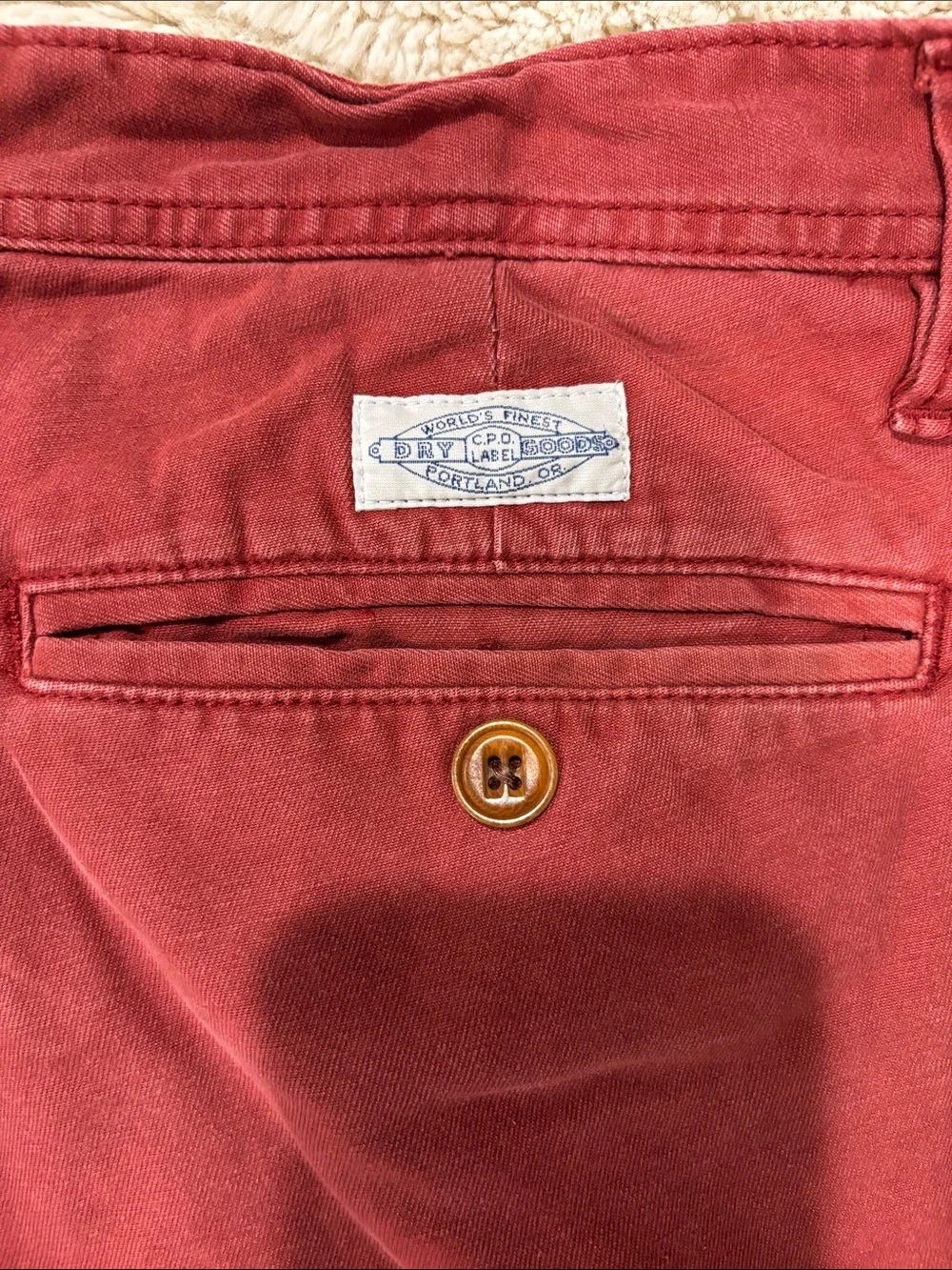 Men's Flat Front Cotton Shorts in Brick Red